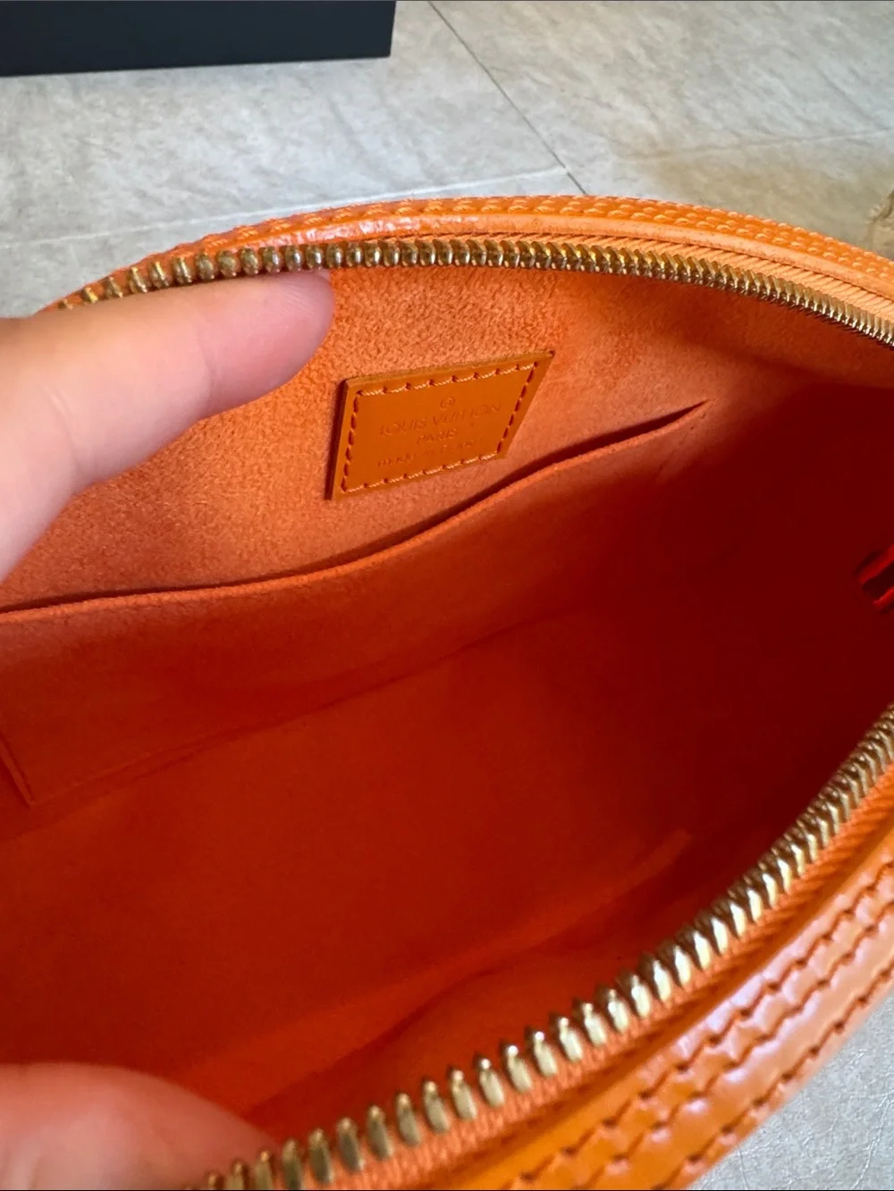 Louis Vuitton Orange Leather Satchel